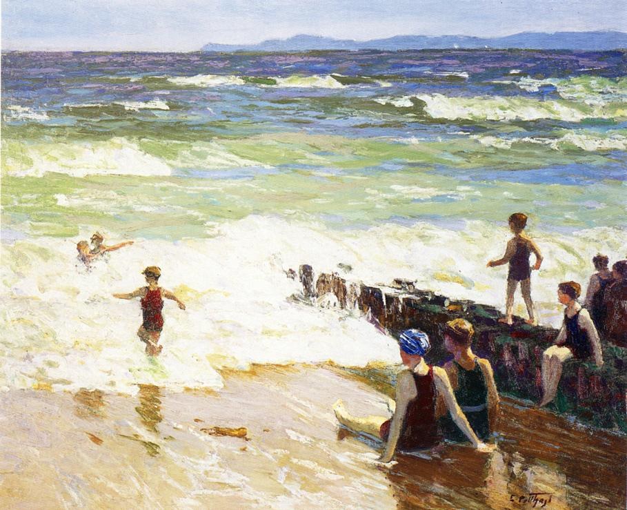 Edward Henry Potthast Bathers by the Shore